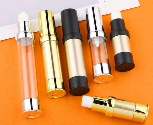 Bottiglia cilindrica di pompa senza aria in PP da 10 ml 15 ml 20 ml 30 ml con pompa di lozione Snap