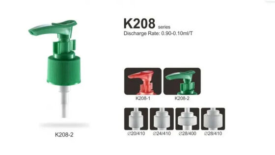 Pompa erogatrice per lozione in materiale PP personalizzato verde 24/410 con chiusura a clip per lozione per la cura della pelle con sapone liquido K208