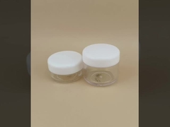 Vasetto in plastica trasparente per crema per la cura della pelle con coperchio a vite e certificazione