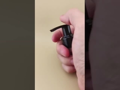 Pompa di lozione nera lucida blocco sinistro-destra a nervatura K201-9 per bottiglie per la cura della pelle