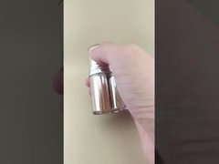 Flacone airless bicolore oro e argento con rivestimento esterno per prodotti cosmetici e per la cura della pelle