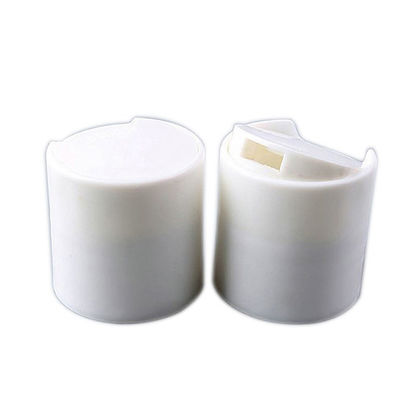 Tappo rotondo liscio in alluminio-plastica argentata con bottone bianco per flaconi per la cura della pelle