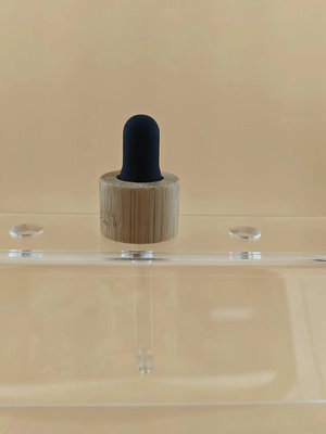 18 20 PP tubo di vetro di gomma nera copertura di bambù gocciolante per la bottiglia di olio essenziale