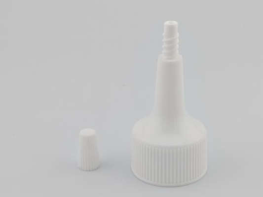 Copertura del distributore di bottiglie in PP 24 mm Capo a vite di chiusura a nastro bianco