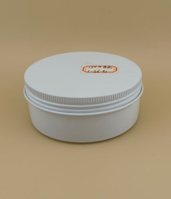 Cassa in alluminio bianco con tappo a vite per cosmetici