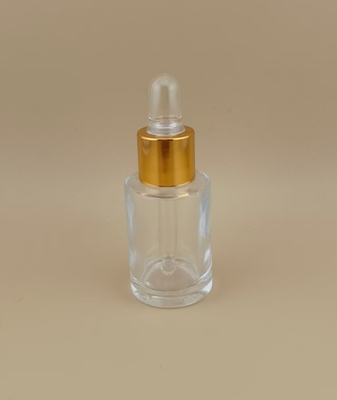 Clear Small Dropper Bottle with Yellow Screw Lid for Face Essence
