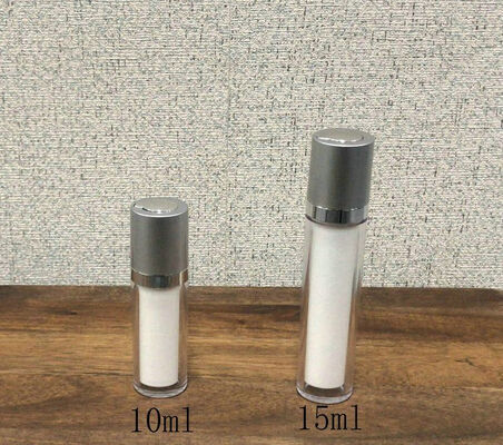 Flacone con pompa airless di lusso con chiusura rotante 15ml Flacone con pompa airless quadrata per lozione cosmetica da 10 ml