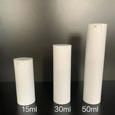 Flascia di pompa senza aria di lusso su misura bianca Matt Twist Flascia di pompa di plastica da 30 ml con testa di pompa ABS