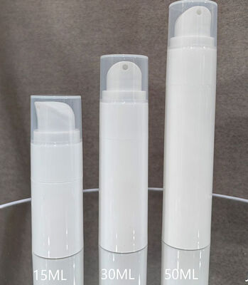 Flascia di pompa senza aria di lusso su misura bianca Matt Twist Flascia di pompa di plastica da 30 ml con testa di pompa ABS