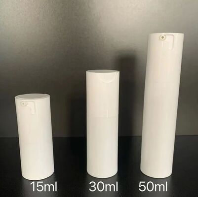 Flascia di pompa senza aria di lusso su misura bianca Matt Twist Flascia di pompa di plastica da 30 ml con testa di pompa ABS