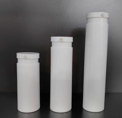 Bottiglia di pompa in plastica senza aria di colore verde opaco cilindro 15 ml 30 ml 50 ml Vaso di crema per siero