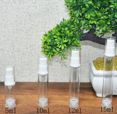 Bottiglia di pompa in plastica senza aria di colore verde opaco cilindro 15 ml 30 ml 50 ml Vaso di crema per siero
