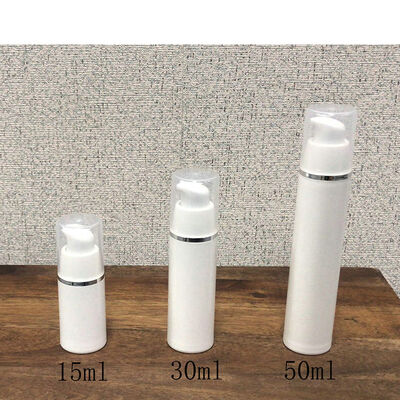 Flacone airless con cilindro rotondo in plastica PP da 30 ml, tappo trasparente, pompa airless in PP, per la cura della pelle