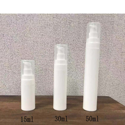 Flacone airless con cilindro rotondo in plastica PP da 30 ml, tappo trasparente, pompa airless in PP, per la cura della pelle