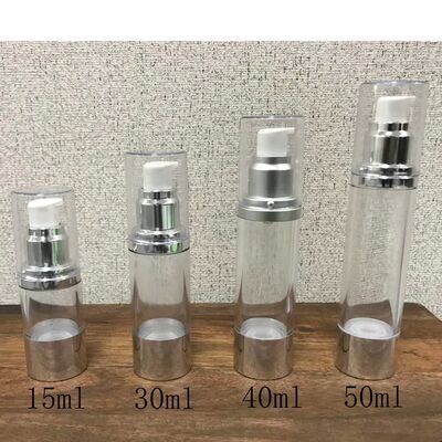 30 ml 50 ml Bottone di pompa bianco trasparente senza aria Bottone di pompa di lozione cosmetica a vuoto