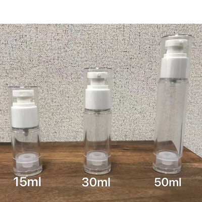 Bottiglia senza aria in PP bianco Mini campione Bottiglia senza aria pompa 30 ml per lozione crema