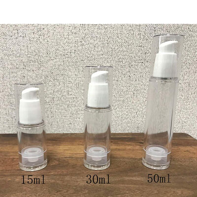Bottiglia senza aria in PP bianco Mini campione Bottiglia senza aria pompa 30 ml per lozione crema