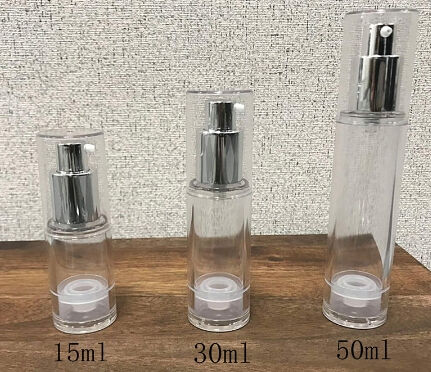 Nuovo design bottiglia di plastica senza aria e comodità di viaggio con copertura bianca