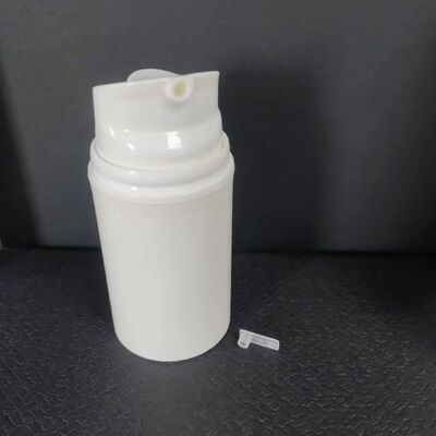 Mini flacone vuoto per lozione in plastica ABS sottovuoto trasparente da 30 ml con tappo bianco per pompa airless