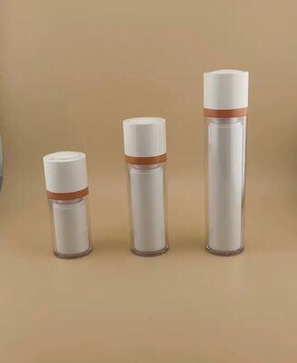 Bottiglia rotante con rivestimento esterno trasparente per cosmetici