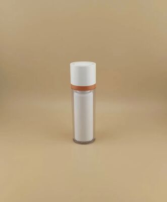 Bottiglia rotante con rivestimento esterno trasparente per cosmetici