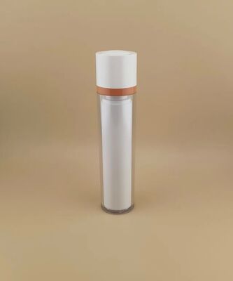 Bottiglia rotante con rivestimento esterno trasparente per cosmetici