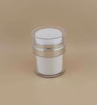 Bottiglia Silver Edge con rivestimento esterno trasparente per prodotti per la cura della pelle