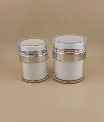Bottiglia Silver Edge con rivestimento esterno trasparente per prodotti per la cura della pelle