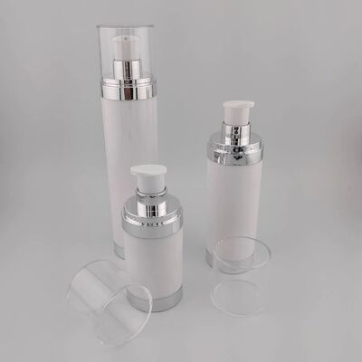 15 ml 30 ml 50 ml AS rotondo trasparente nero confezioni senza aria con lozione sierica con pompa senza aria