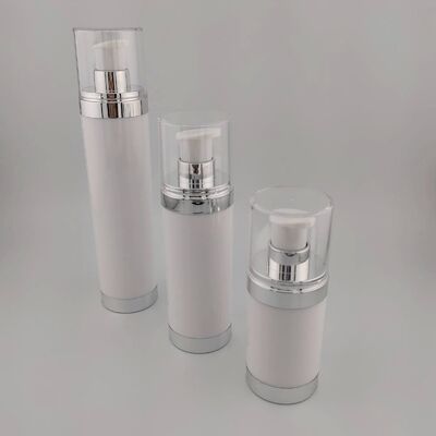15 ml 30 ml 50 ml AS rotondo trasparente nero confezioni senza aria con lozione sierica con pompa senza aria