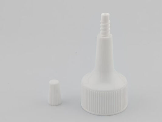 Coperchio erogatore bottiglia Tappo a vite con chiusura a coste bianca da 24 mm