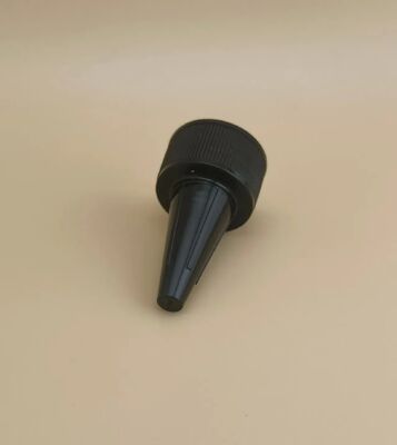 Tappo a vite in gelatina a costine in plastica nera per bottiglie di vernice