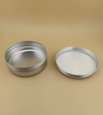 Cassa di alluminio argenteo grande con tappo a vite per cosmetici