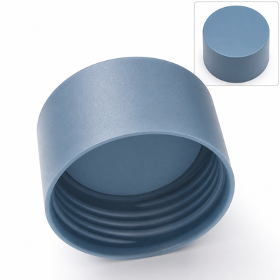 Tappo rotondo in plastica grigio-blu opaco liscio per flaconi cosmetici