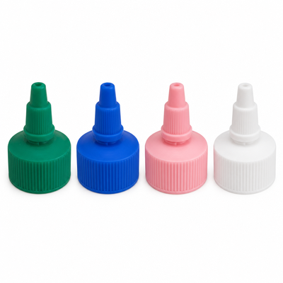Tappo in plastica bianca scanalata per flaconi di vernice
