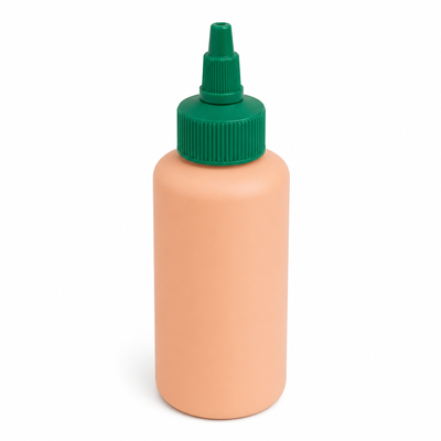 Tappo in plastica bianca scanalata per flaconi di vernice