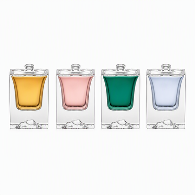 Vaso profumo vuoto di alta qualità, super chiaro, 50 ml, bottiglia di profumo di vetro.