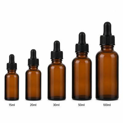 Imballaggio cosmetico Bottiglia di olio essenziale Bottiglia di vetro ambrato