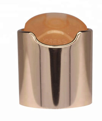 Tappo rotondo liscio in alluminio-plastica argentata con bottone bianco per flaconi per la cura della pelle