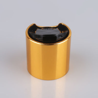 Tappo rotondo liscio in alluminio-plastica argentata con bottone bianco per flaconi per la cura della pelle