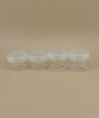 Vasetto mini in plastica bianca certificata per crema con coperchio a vite per lozione