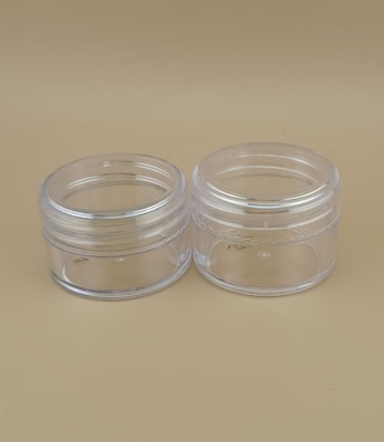 Vasetto in plastica trasparente piccolo certificato con coperchio a vite per esigenze di cura della pelle