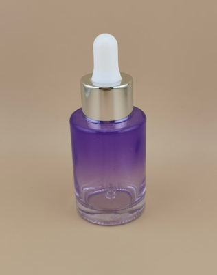 Nuovo design trasparente con cambio graduale viola, liscio, rotondo, flacone contagocce K-GBL30 per essenza