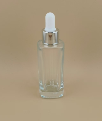 Design delicato trasparente liscio piccolo flacone contagocce con angoli arrotondati per essenze