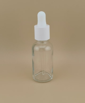 Flacone contagocce in vetro personalizzato per la cura della pelle, design delicato, trasparente e liscio