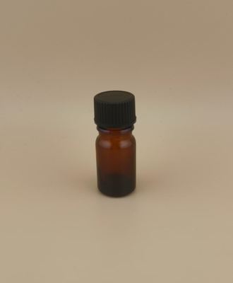 Design delicato, bottiglia rotonda liscia di vetro marrone trasparente per medicinali
