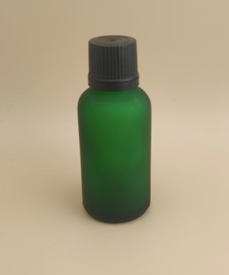 Design delicato bottiglia di vetro verde scuro trasparente per essenza