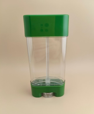 Imballaggio di balsamo per labbra trasparente e liscio con coperchio verde 2315 per rossetti
