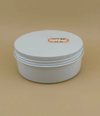 Custodia in alluminio bianco argentato con tappo a vite per cosmetici